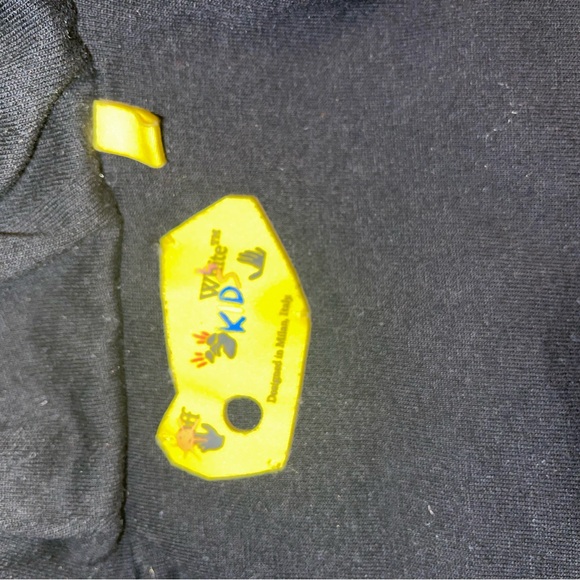 Script Logo Kids Puffer Jacket |OFF-WHITE| Black & Yellow - Picture 5 of 7